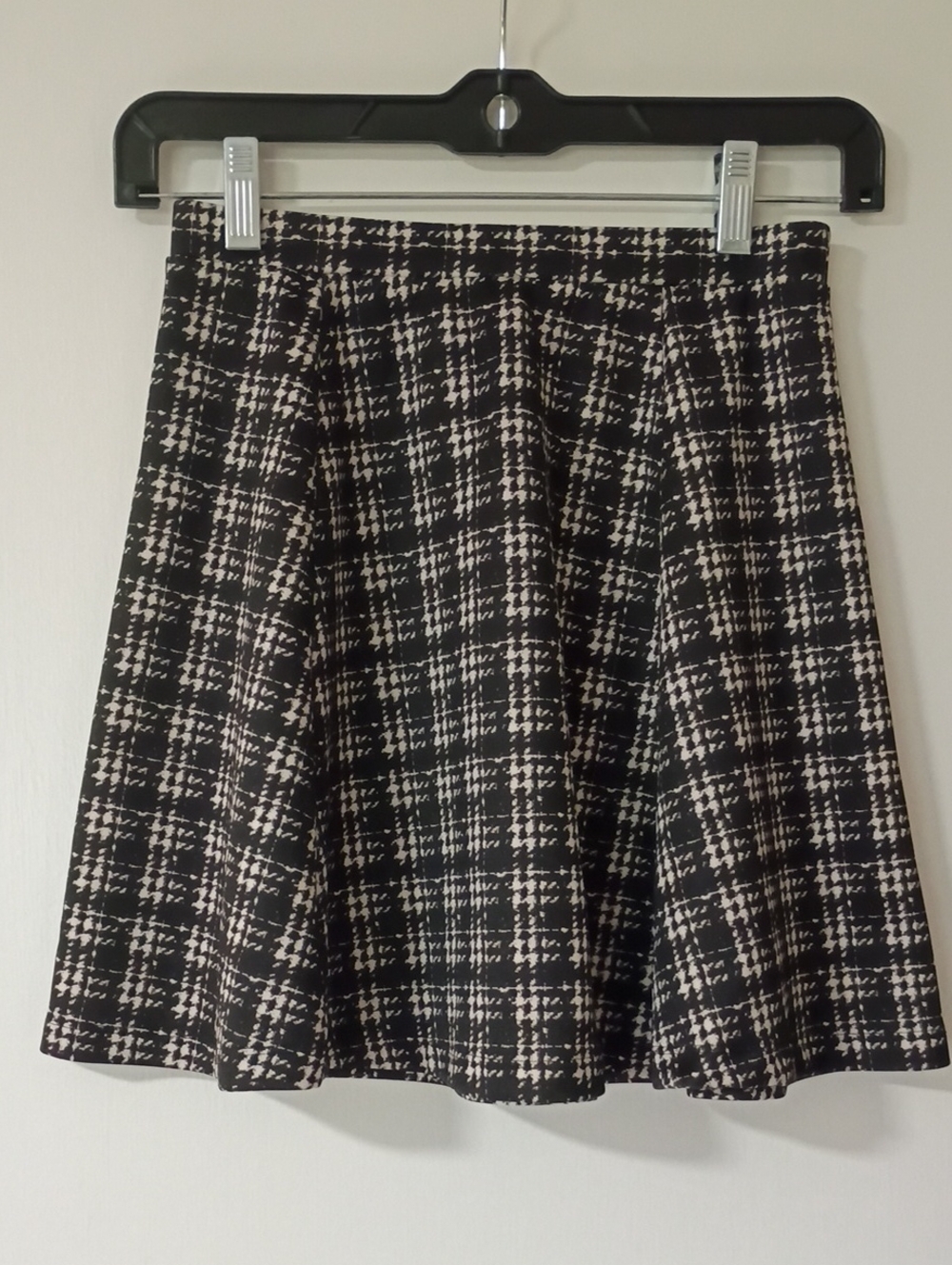 Lily Rose Black & White Plaid Skater Circle Skirt XS